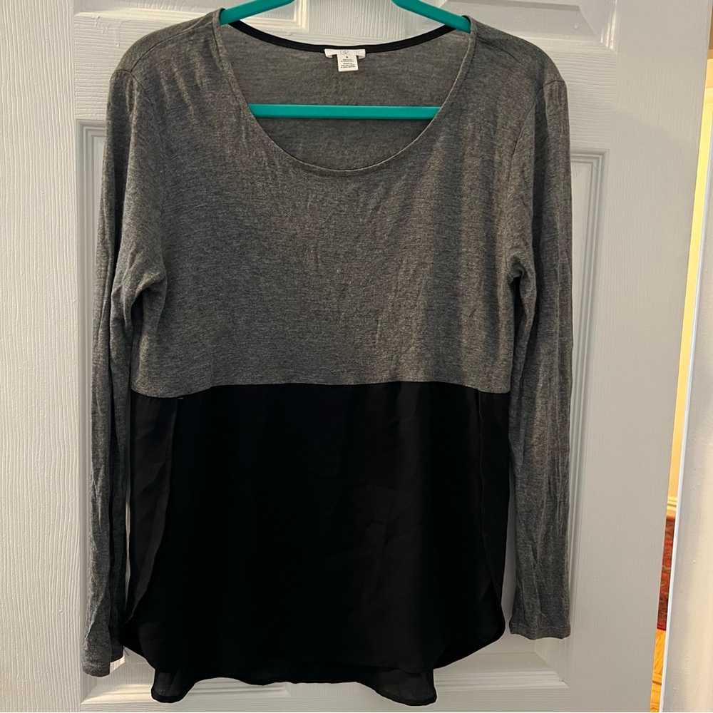 BP Gray and Black Long Sleeve Top